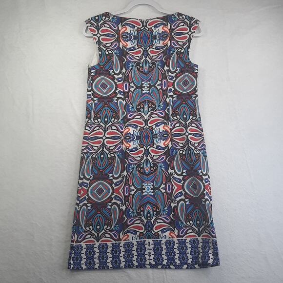 London Times Dress Womens 4 Sleeveless V-Neck Multi-Color Paisley Office‎ Work - Picture 5 of 8